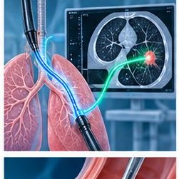 Medical illustration of Navigational bronchoscopy for peripheral lung nodules