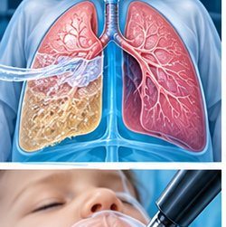 Medical illustration of Therapeutic whole lung lavage for pulmonary alveolar proteinosis